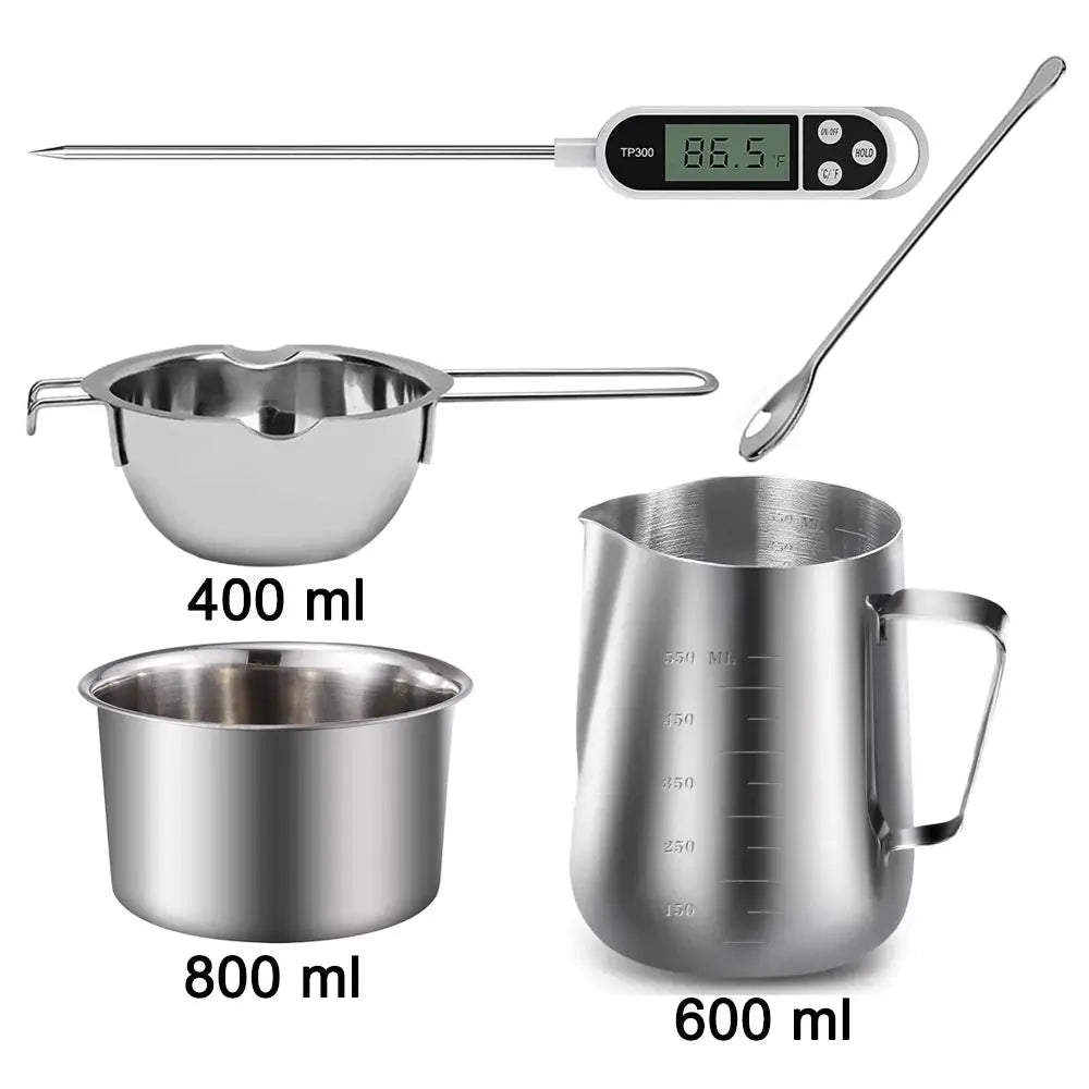 Complete DIY Candle Kit Aromatic Candles Making Tool Set Sticker Stainless Steel Wax Melting Pot Candle Making Supplies