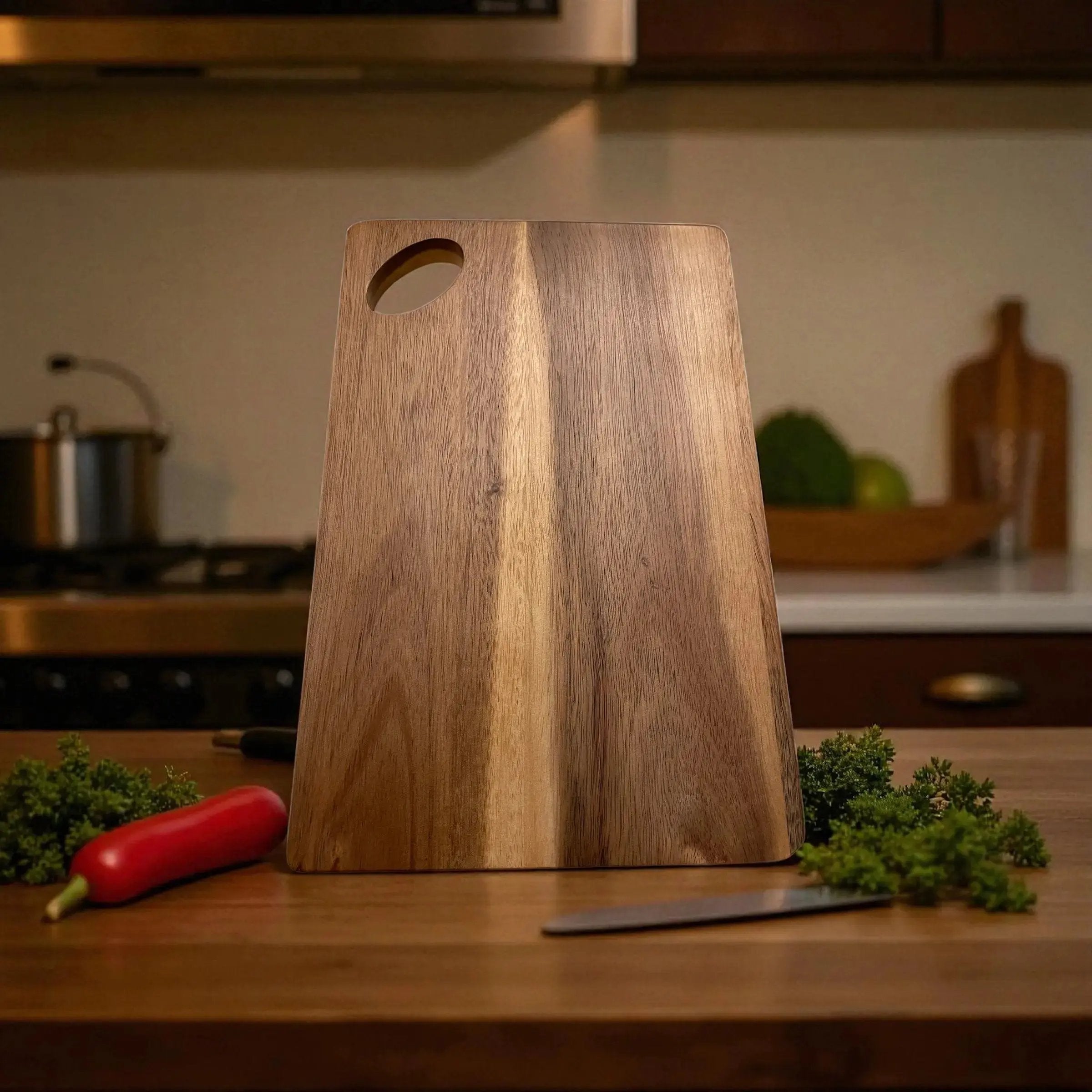 🪵 Skjærebrett i Akasietre – Dobbeltsidig og Praktisk Epoxy-Crafts