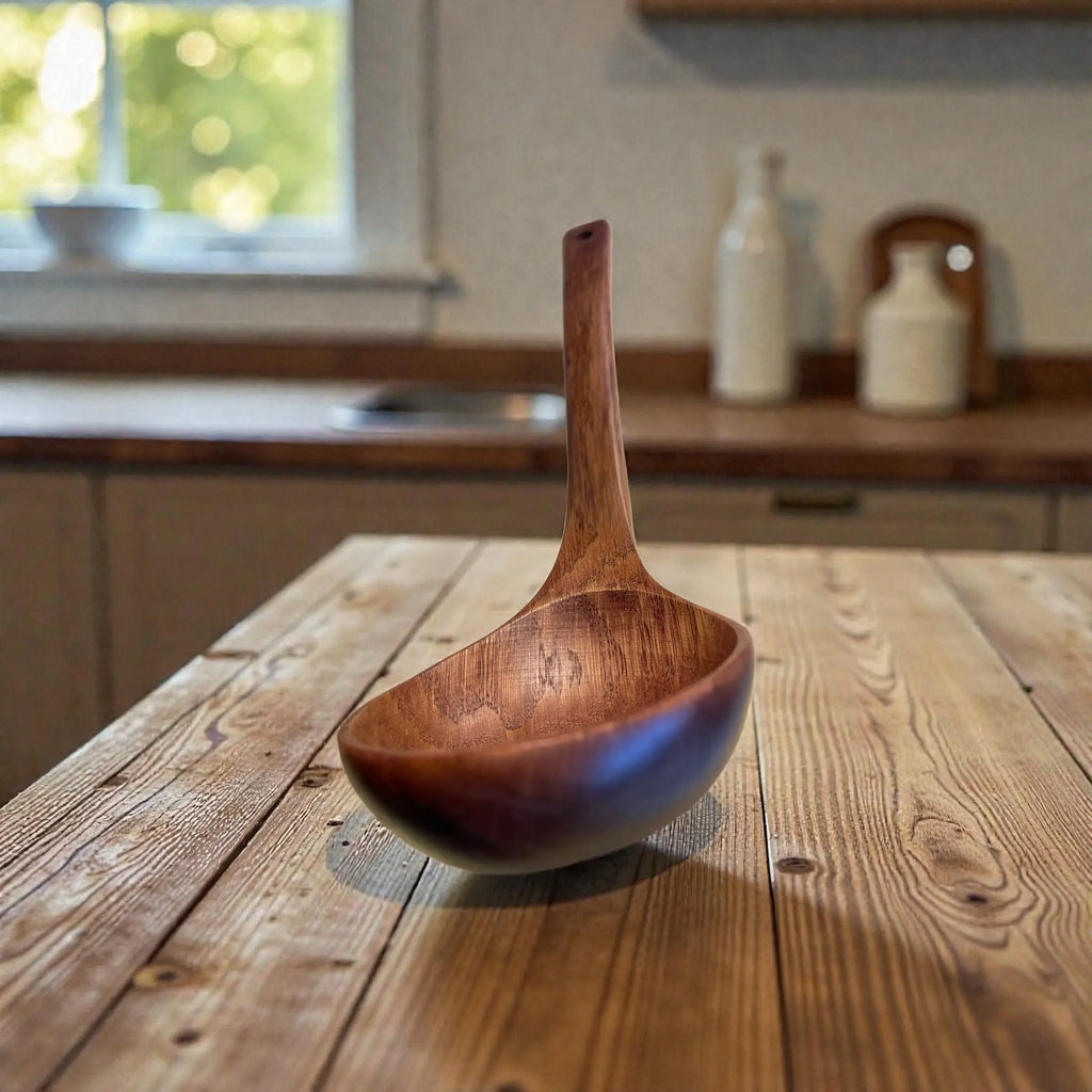 Suppe Øse – Håndlaget Kjøkkenredskap i Naturlig Tre Epoxy-Crafts