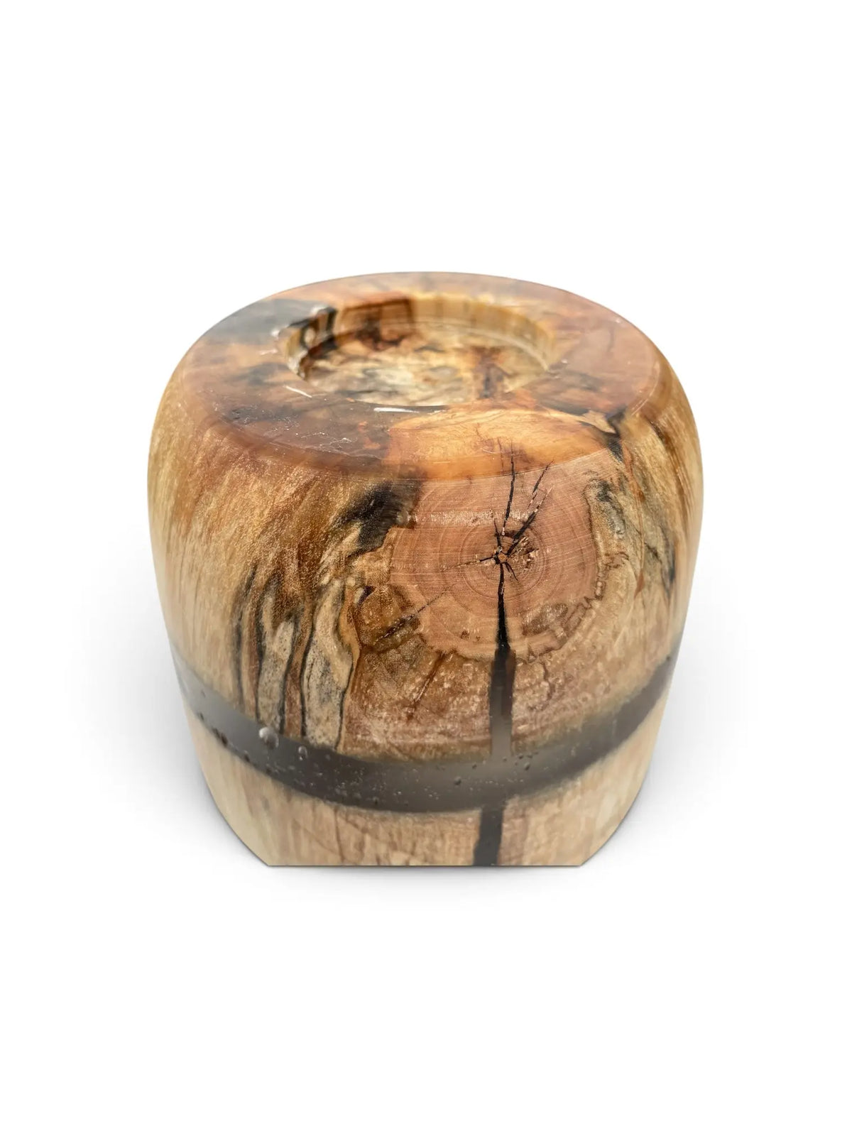 Krukke i surnet bjørk og epoxy – unik fra Nord-Odal Epoxy-Crafts